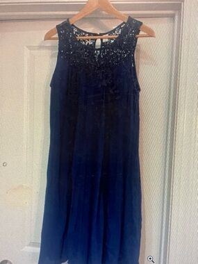 Old Navy Navy Beaded Sleeveless Midi Dress
